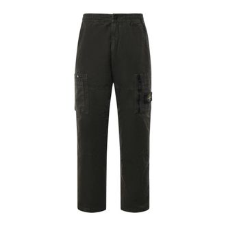 Stone Island Straight Broeken - Heren - Straight fit broeken - Zwart - W33 - Katoen - Broeken