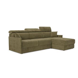Divani.Store Sof&aacute; esquinero convertible impermeable 272 cm izquierdo verde