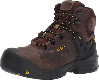 Keen Mens Dover 6 WP Carbon Fiber Toe Waterproof Work Boots for Construction, Landscaping, Maintenance, Transportation and Utilities