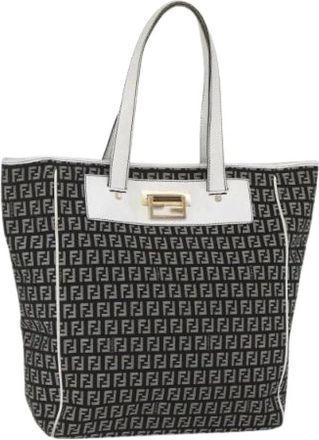 Fendi Pre-owned Tote Bags, female, Black, Size: ONE SIZE Pre-owned Canvas Tote Bag