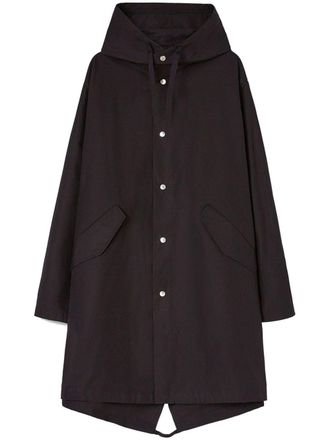 Jil Sander logo-print hooded parka - Black