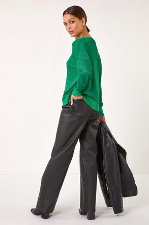 Roman V-Neckline Sparkle Knit Jumper