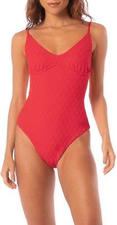 Maaji Apple Red Celine Reversible Underwire One-Piece Swimsuit at Nordstrom Rack, Size Large