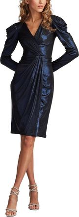 Tadashi Shoji Garrison Draped Metallic Jersey Dress