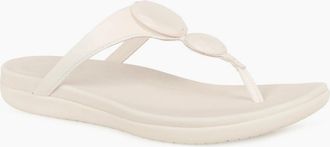 FitFlop Fitflop Womens Solay Glossy Disc Toe Post Sandals - White - Size: 6.5