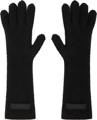 Jacquemus Black Les Gants Ribbed Knit Gloves