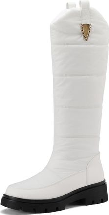 Generic Snow Boots Women Platform Over The Knee Boots Mid Calf Fur Lined Outdoor Walking Shoes Quilted Waterproof Rain Warm Tall Winter Boot White