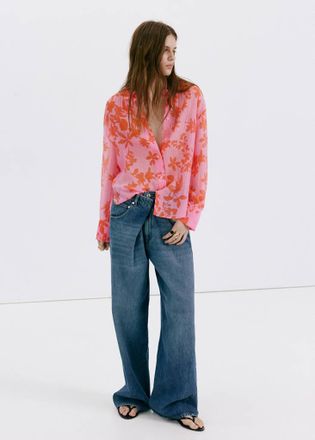 Mango Camicia in lyocell con stampa floreale rosa - Donna - XS - MANGO