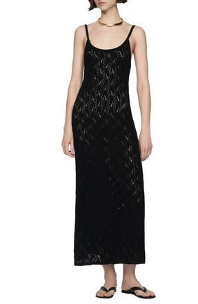 Mango Semisheer Sweater Dress in Black at Nordstrom, Size Large