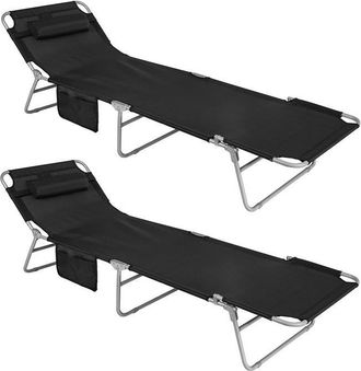 SoBuy Set De 2 Tumbonas, Tumbona Inclinable De Acero Color Negro Plegable Con Almohada Playa Piscina Jard&iacute;n Mecedora Ogs35-schx2 Sobuy Es
