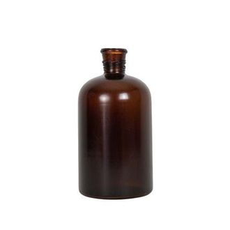 Foreside Home And Garden Wrapped Neck Vase Amber Glass & Metal in Brown at Nordstrom