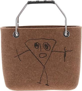 Plan C Mini Shopper Tas - Dames - Shoppers - Bruin - ONE Size - Wol - Tassen