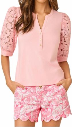 Lilly Pulitzer Ronson Eyelet Knit Top In Pink Muse