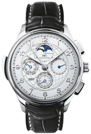 IWC Grande Complication Silver Dial Black Leather Automatic Mens Watch IW377401