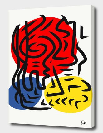 Curioos Abstract Street Graphic Red Blue Yellow Art