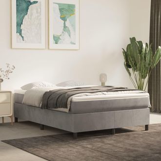 vidaXL Estructura De Cama Sin Colch&oacute;n Terciopelo Gris Claro 140x200 Cm Vidaxl