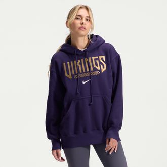 Nike Minnesota Vikings Rivalries Collection Phoenix Nike Womens NFL Oversized Pullover Hoodie in Purple | 01N556W9M-MFC