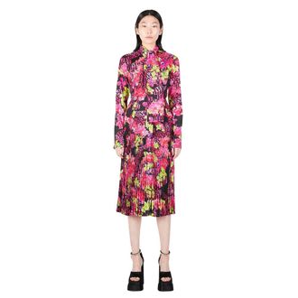 Versace Floral Logo Midi Dress - female - Versace - Shirt Dresses - Multicolor - S - Dresses