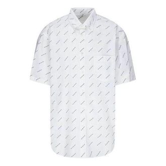 Balenciaga All Over Logo Shirt White Black 534332TBL969040