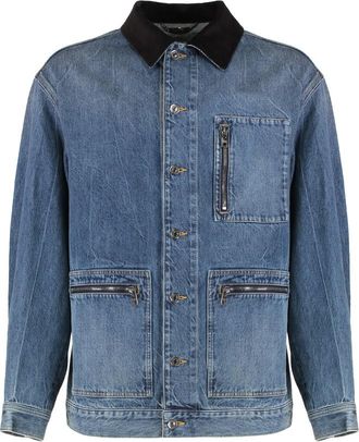 Dolce & Gabbana Blue Shirt Collar Jacket