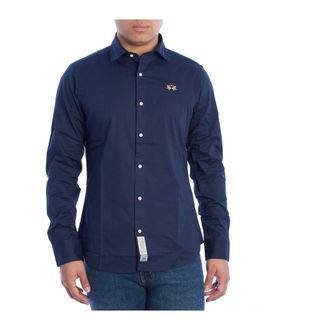 La Martina Heren, Overhemden, Blauw, Maat: L Katoen