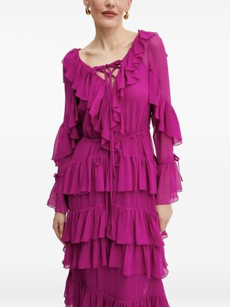 Luisa Spagnoli Abito lungo con ruches - Rosa