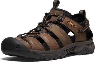 Keen Mens Targhee 3 Closed Toe Hiking Sport Sandals, Bison/Mulch, 10.5