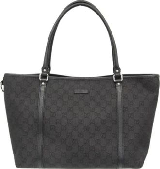 Gucci Pre-owned GG Canvas Tote 265695 - Dames - Vintage Shopper - Zwart - ONE Size - Leer - Vintage