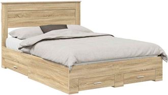 vidaXL Estructura De Cama Con Cabecera Roble Sonoma 150 X 200 Cm Vidaxl