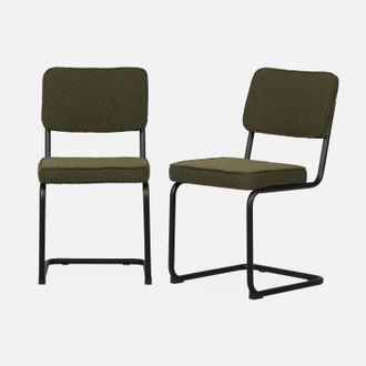 Sweeek Silla Cantilever De Borreguito Texturizado, Set De 2