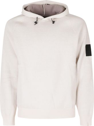 Outhere Optical White Darkpine Textured Knit Wool-Cotton Hoodie