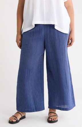 Eileen Fisher Ankle Wide Leg Pants in Deep Dive at Nordstrom, Size 1X