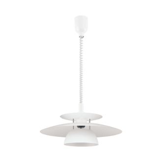 Loops Pendant Light Colour White Chrome Plated Shade White Steel Bulb E27 1x60W