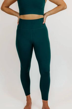 Free People Never Better 7/8 Length Leggings In Evergreen