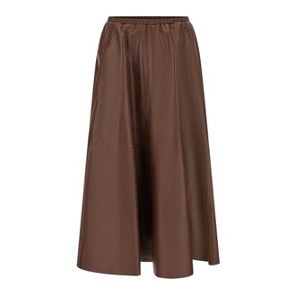 Alberta Ferretti Faldas de Piel - Skirts - Mujer - Marr&oacute;n - S