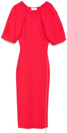 Elisabetta Franchi Abito midi con zip - Rosso