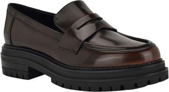 Calvin Klein Grant Lug Sole Penny Loafer in Brown at Nordstrom, Size 6