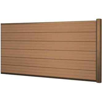 Hhg Pannello supplementare frangivento fendivista basso privacy Sarthe wpc alluminio premium 188cm teak