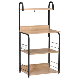 HOMCOM Estante de cocina 60x40x125 cm madera natural