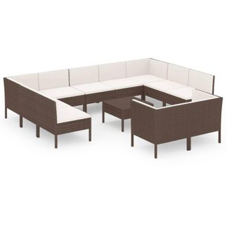 vidaXL 12 Pcs Set Lounge Garden Con Almohada
