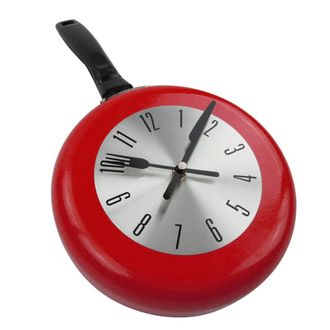 OEM Reloj De Pared Con Forma De Sart&eacute;n, De Aluminio, Reloj Colgante Decorativo, 20 Cm (8 Pulgadas), Rojo