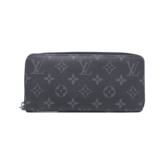 Louis Vuitton Black Coated Canvas Long Wallet (Bi-Fold) (Pre-Owned)