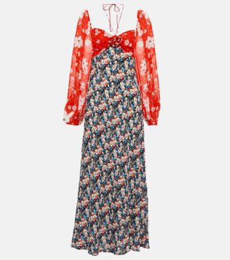 Rixo Jeanie Midi Dress In Daisy Parade Mix