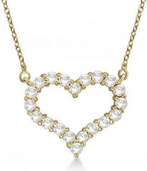 Allurez Open Heart Lab Grown Diamond Pendant Necklace 14k Yellow Gold (0.50ct)