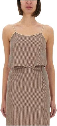 Alysi Verticale Camisole Top met Strepen - Dames - Tops zonder mouwen - Rood - XS - Tops