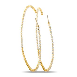 Luxury Bazaar 18K Yellow Gold 3.60ct Diamond Inside-Out Hoop Earrings MF10-050726