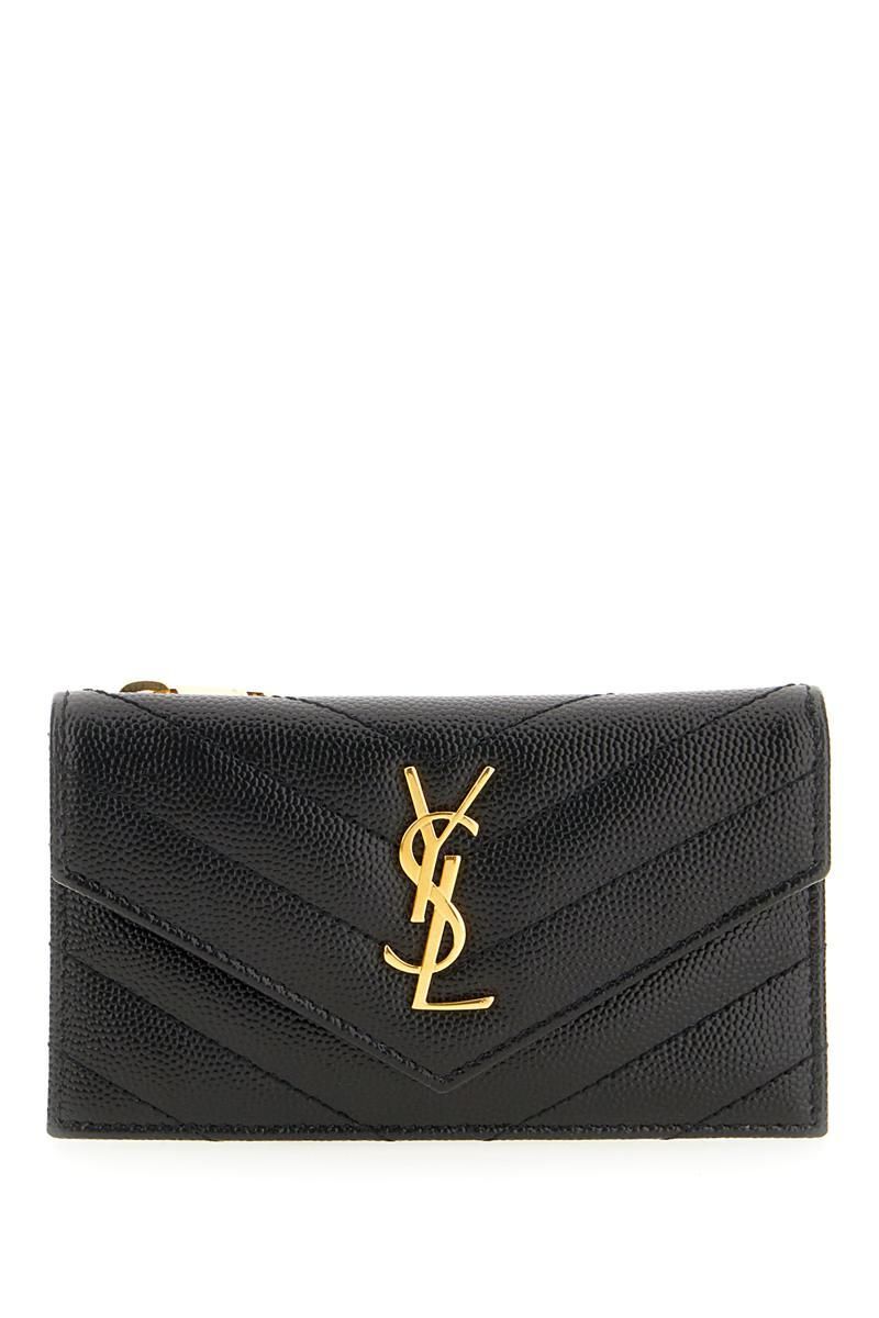 Zipper 折りたたみ財布 Laurent Wallet Saint Monogram Quilted Compact