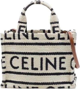 Celine Pre-owned Canvas Satchel - Dames - Vintage Shopper - Beige - ONE Size - Leer - Vintage