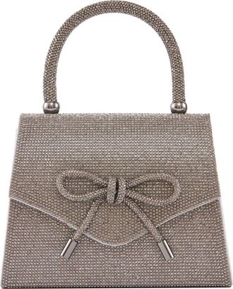 Lady Couture Rhinestone Top Handle Evening Bag in Pewter at Nordstrom Rack