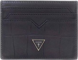 Guess Mens Card Holder Black Leather Bags - Card-Holders